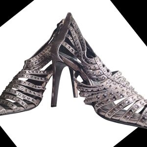 Calvin Klein Elegant Strappy Silver Heels Size 10M